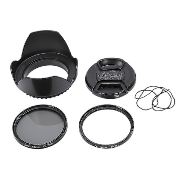 [LLC]Thmm UV-filterkit til Canon EOS 700D 100D 600D 1200D-objektiver med modlysblænde og dæksel