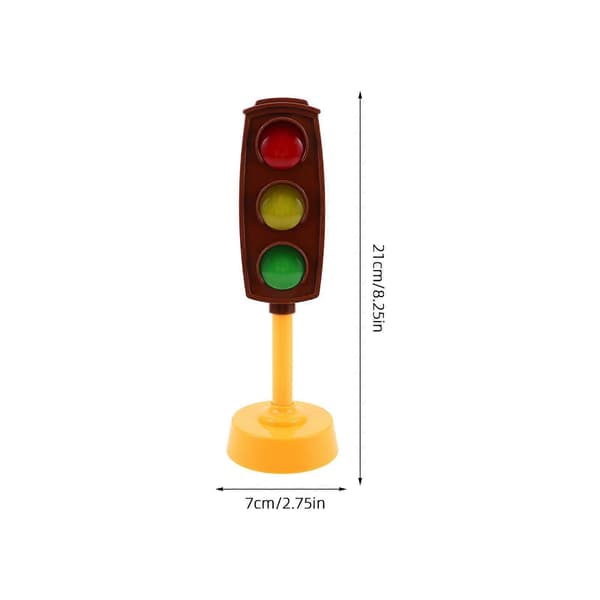 [LLC] Trafiklyssignalmodel legetøj med lyd og belysning 3 stk. til rolleleg Light Brown 21.00X7.00X7.00CM