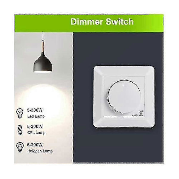 [LLC] LED Dimmer Switch, Recessed Dimmer for Dimmable LED and Halogen, 5-300 W LED Dimmer Switch, Ph