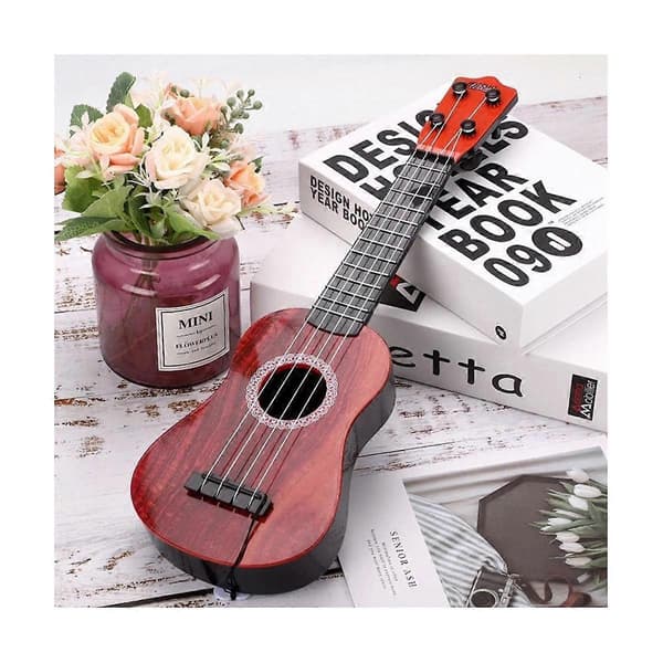 [LLC]Gitarrleksak Barns simuleringsmusikgitarrinstrument Mini fyrsträngad kan spelas för tidig Wood