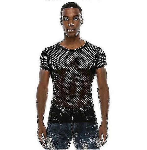 [LLC]Thn's Mesh See Through Fishnet T-paita Seksikäs 2XL
