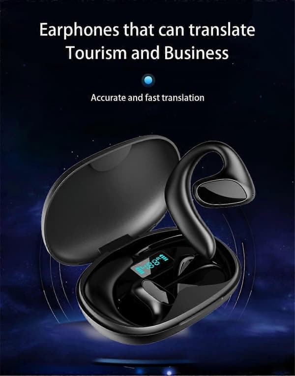 144 Sprog Oversætter Ørepropper M8 Trådløs Bluetooth Tovejs Oversætter Enhed black