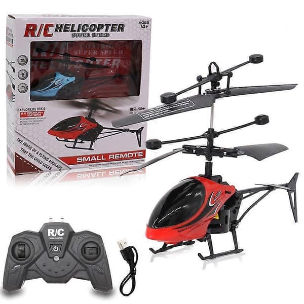 [LLC]Tvåvägs fjärrkontrollhelikopter med ljus USB-laddning falltålig mini blue