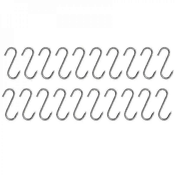 [LLC] 20 Pcs Stainless Steel Hooks with Sharp Tip for Butcher Shop, Kitchen, Hot and Cold Smoking, Practical Hook