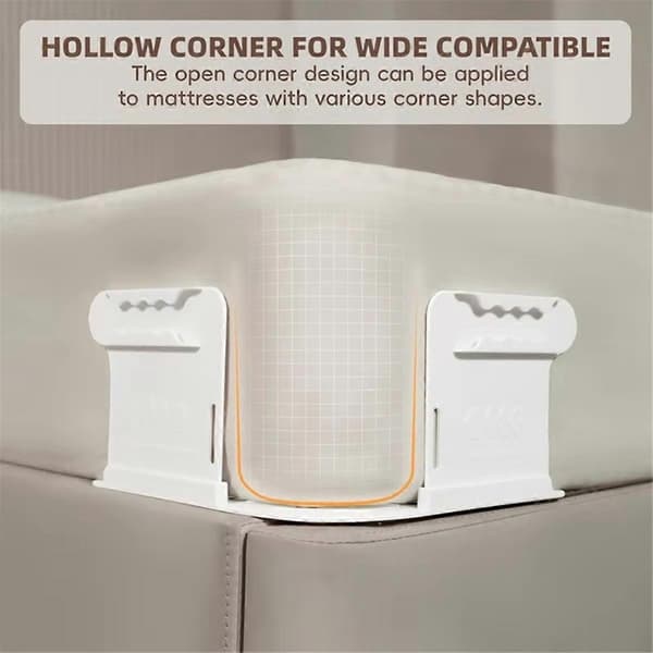 [LLC]Then Corner Bed Sheet Holder with Lock Strips,Duty Bedsheet Clips with Enhanced Straps Mattress, Ke White