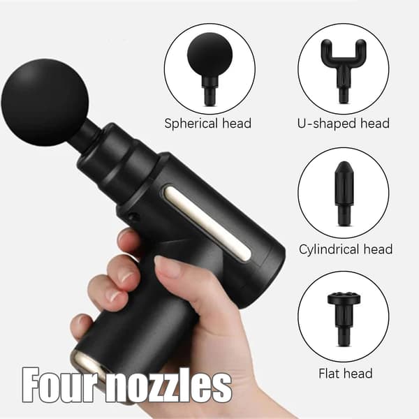 [LLC] Massagepistol med 4 massagehoveder og 6 gear 777