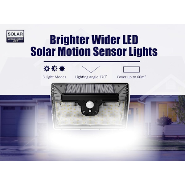 [LLC] 2-pack 218 LED Solar Light Outdoor Garden Floodlight Motion Sensor Security Light Wall Mounted Waterproof
