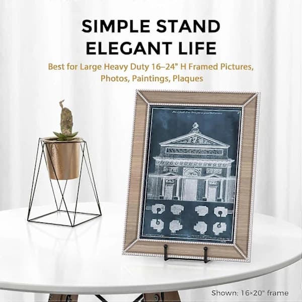 [LLC] 3-pack Large 30 cm Metal Plate Display Stand with Stable Wide Base for Heavy Items and Frames
