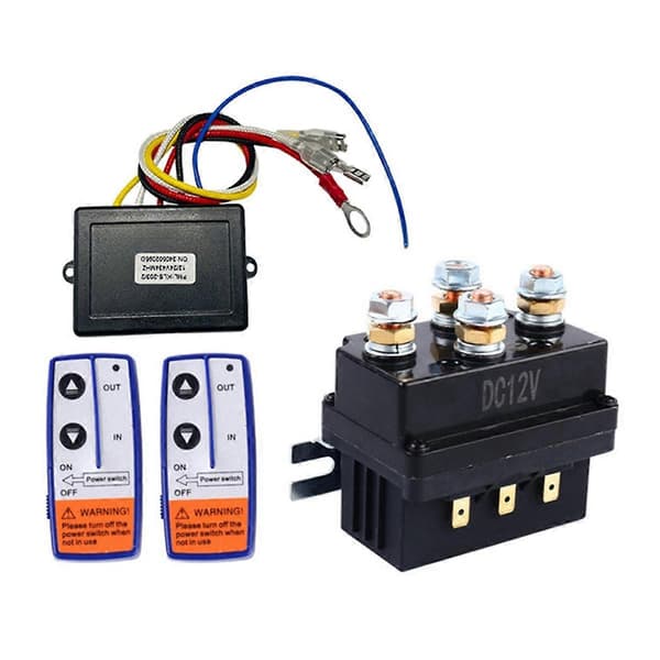 12V 500A Vinschrelä 4450 Set med 2 Fjärrkontroller + Kontroller + Relä Set
