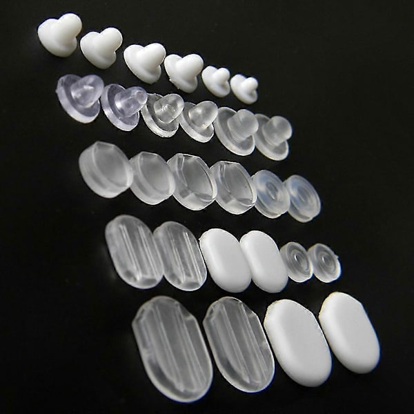 [LLC] Thlicone örhängeskuddar för clip-on – 100-pack transparenta mjuka dynor E