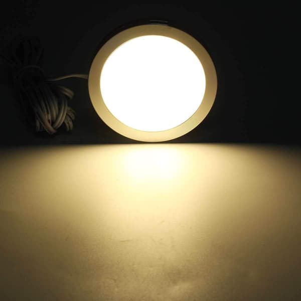 [LLC] 6 Pcs 12V LED Spotlights for Interior, Dimmable Recessed Ceiling Lights, 3W Ceiling Downlights, for RV, Yacht Cabin, Black, Warm White 6pcs