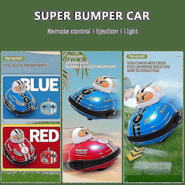 [LLC]Fjernstyret Mini Bumper Cars Sæt med Katapulter og Controller