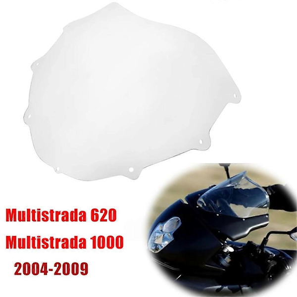 [LLC]Motorcycle Front Windshield Glass Visor Motorcycle Accessories Windshield Compatible with Compatible with Multistrada 620 1000 transparent