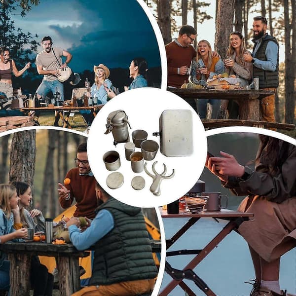 [LLC]Thmping kaffesæt, vintage espressomaskine sæt til rejser og camping