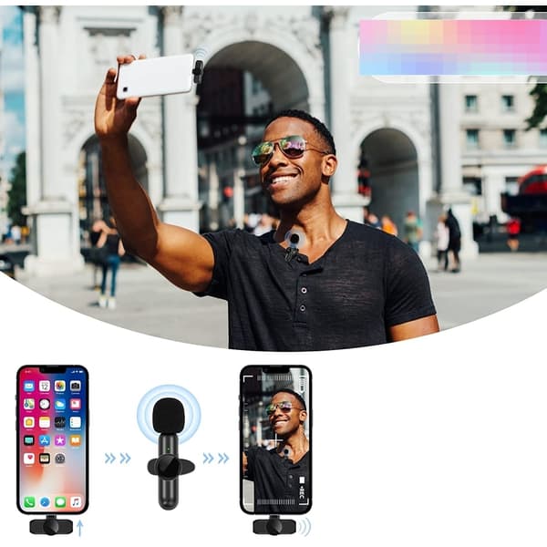 [LLC] Trådløs Lavalier Mikrofon Til iPhone/Android, Plug-Play Mikrofoner