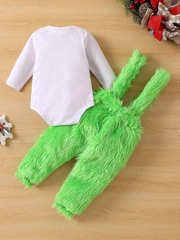 Bedårende jule-romper for baby: Pelsaktig antrekk for jenter og gutter Style 2 6-12 Months