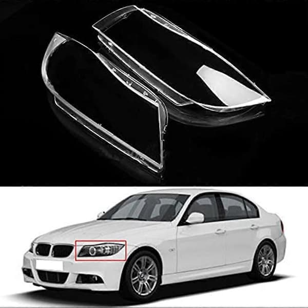 [LLC] Frontlyshettene passer til - 3-serie E90 E91 2005-2011 Xenon frontlysskjerm Lampe deksel Klare linsetilbehør, Høyre Transparent