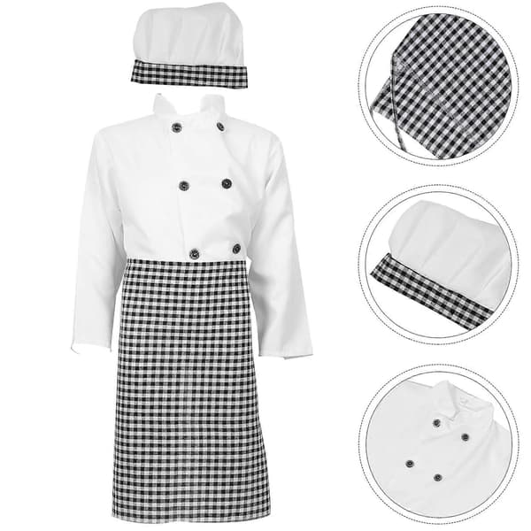 [LLC] Barnkockdräkt Barnkockrock och hatt för matlagningsrollspel 1 set