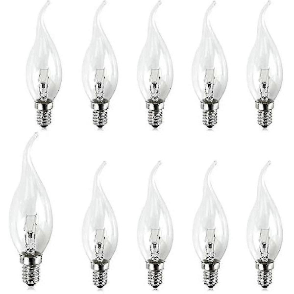 [LLC]10-pack Small Screw Light Bulbs 25 Clear Edison Screw Light Bulbs Flame Tip Ses E14 240v From Brightfour
