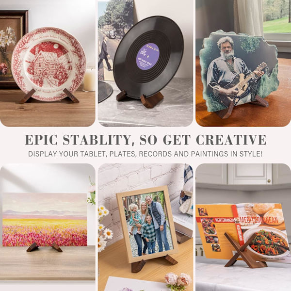 [LLC] Display Plate Stand - 6.5 Inch Plate Stand, Wooden Frame, Decorative Table Display