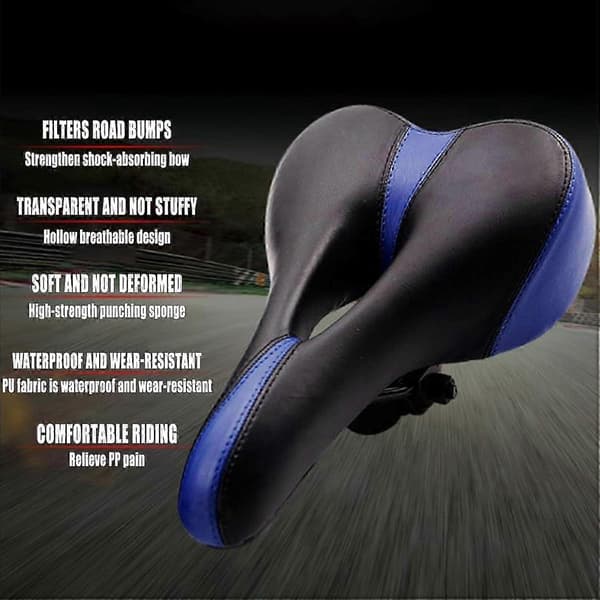 [LLC]Thnways CGO/Ago Cykelsadel, Komfortabel Blød Ergonomisk Stødabsorberende Sort 2025