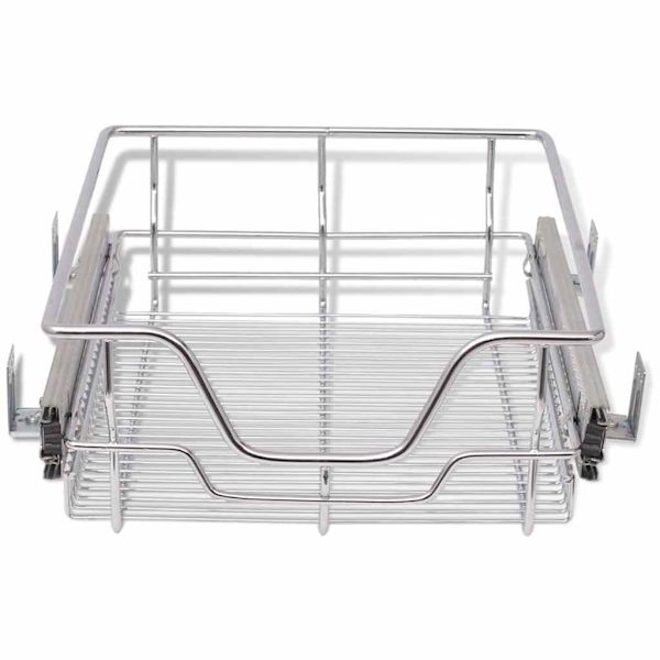 [LLC]vidaXL Udtrækkelige trådkurve 2 stk. sølv 400 mm Silver silver
