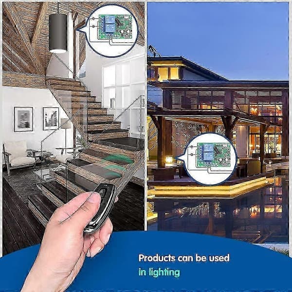 [LLC]2025 433MHz RF Wireless Remote Control Switch, 2-Channel AC 110V/220V/230V/240V Relay Receiver with 2 Remote Controls for Garage Door/Roller Shutter/Light/Pu