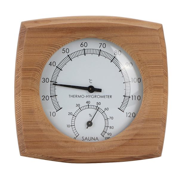 [LLC] 2-i-1 Indendørs Træ Termo-Hygrometer Termometer Hygrometer Dampbadstue Rumtilbehør