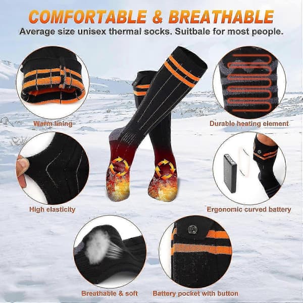 [LLC] App-Controlled Heated Socks - 5000mah Battery Powered Foot Warmers For Outdoor Use