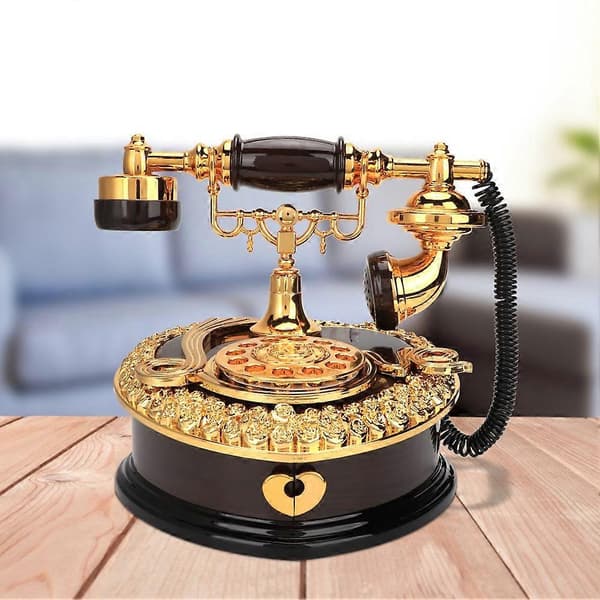 [LLC] Retro hjerteformet telefonmodell musikkboks bursdagsgave hjemmepyntdekorasjon