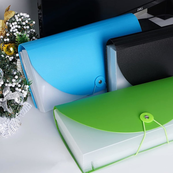 [LLC] 3-pack expanderande mapp 13 fack bärbar plast expanderande