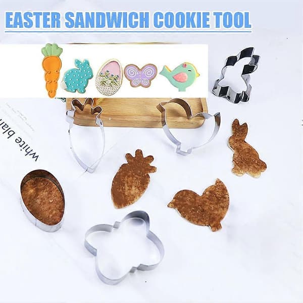 [LLC] Easter Cookie Cutter Set – Bunny and Carrot Shapes, Stainless Steel, Compatible with Easter Baking and DIY Crafts