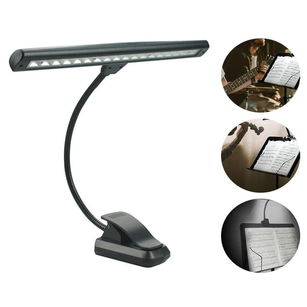 [LLC] Noderlampe, 18 LED-clips på klaverlys, 3 farvetemperaturer og 2 lysstyrkeniveauer, perfekt til klaver, orkester, DJ og håndværk