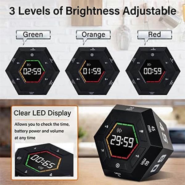 [LLC]2X Pomodoro Timer, Productivity Timer, 3, 5, 15, 30, 45, 60 Minute Preset Smart Countdown Timer, Tim