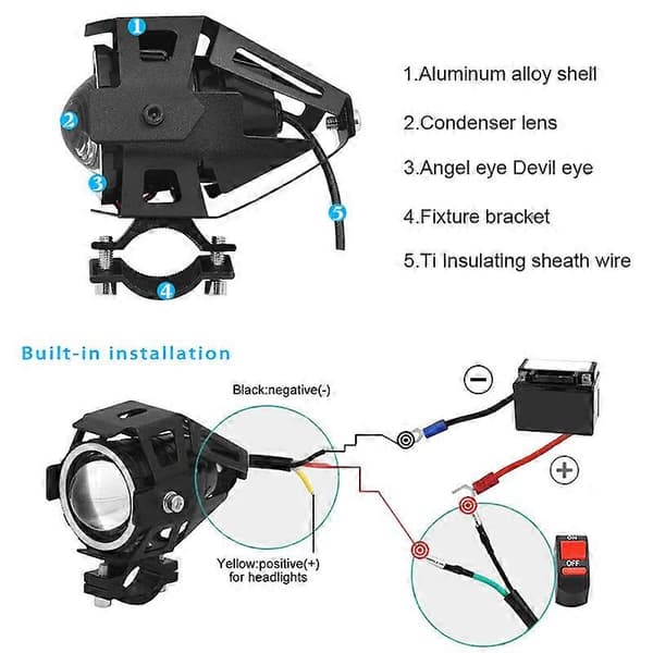 [LLC]Angel Eye U7 Motorcykel LED-ljus Transformers Laserpistol Motorcykelljus U