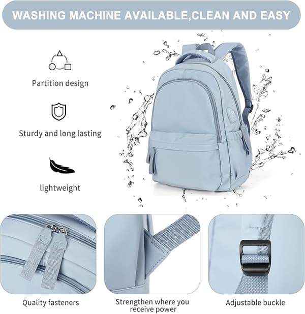 [LLC] Laptop Backpack, Waterproof Laptop Backpack with 16-inch USB Charging School Bag blue