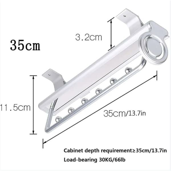 [LLC] Heavy Duty Clothes Rail, Pull-Out Trouser Rack, Push Rod, Telescopic Wardrobe, Hanging Rail for Wardrobes