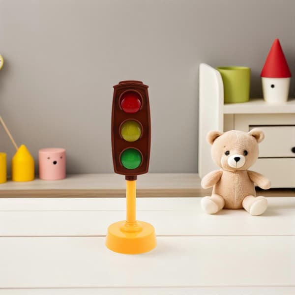 [LLC] Trafikklyssmodell med lys og lyder 2 stk for rollespillleker Light Brown 21.00X7.00X7.00CM