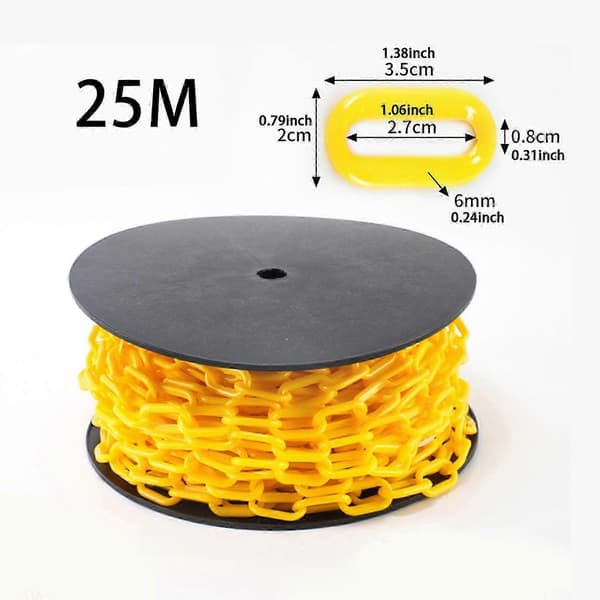 [LLC]Thgh Visibility Safety Barrier Chain PP Plastic Easy Cut Caution Security for Parking Driveway Events Yellow