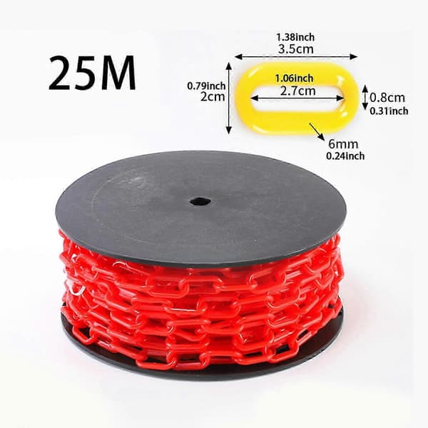 [LLC]Thgh Visibility Safety Barrier Chain PP Plastic Easy Cut Caution Security for Parking Driveway Events Red