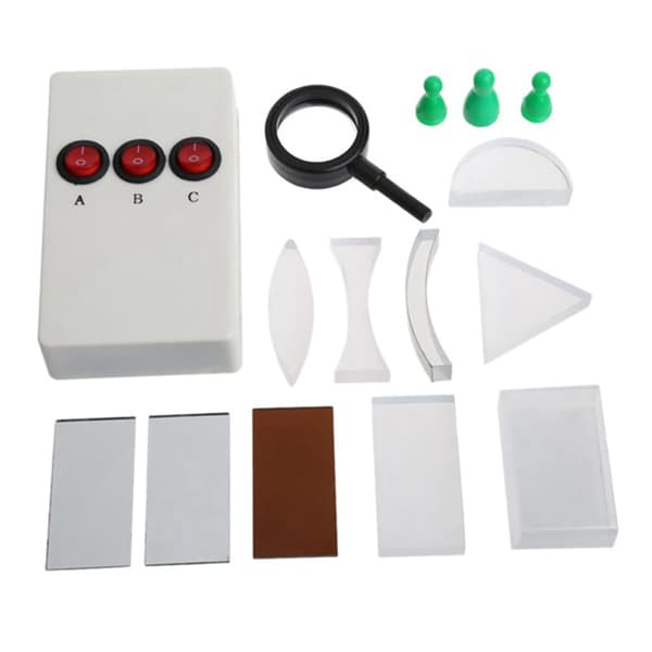 [LLC] Physical Optics Experiment Set Triangular Prism Laser Lamp Convex-Concave Lens Group Scientific Equipment-hao as shown