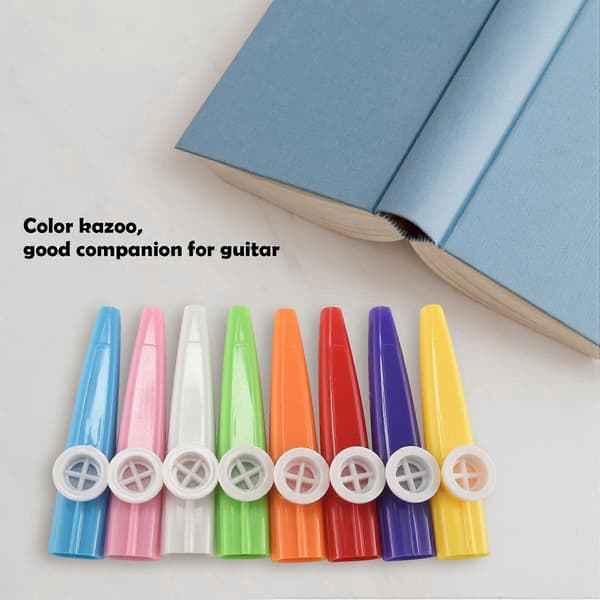 [LLC]24 delar plast 8 färgglada Kazoo musikinstrument för gitarr