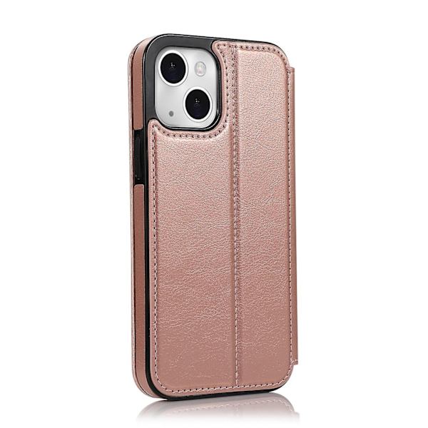 [LLC] Compatible with iPhone 13 Mini Case Leather Wallet Flip Phone Case Pink