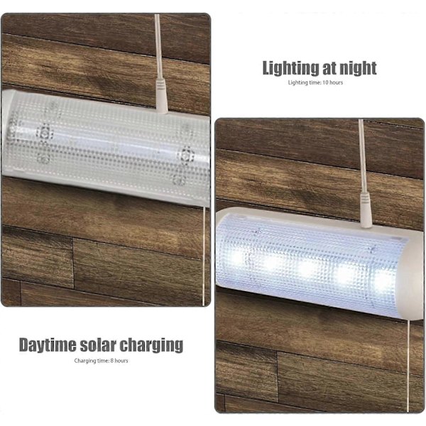 [LLC] Solpaneler til skur, solcellelampe med træksnor, LED dobbeltlampe