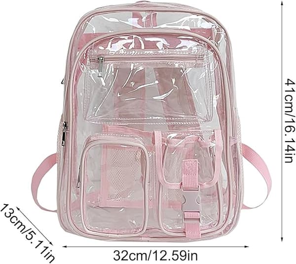 [LLC] Clear Backpacks for School, Cute Transparent Backpack | Cute Kids Clear Backpack | Heavy Duty School Bookbag