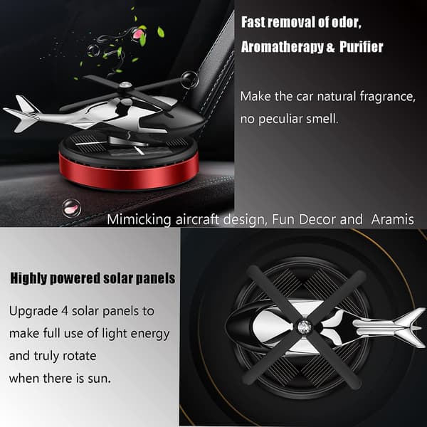 [LLC]2023 - Solar Roterende Helikopter Aroma Diffuser Bil Luftfrisker Pipshop Autodele Bil Hjem Kontor