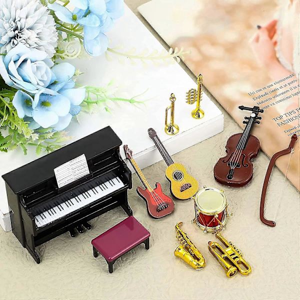 [LLC]Miniature instrumentsæt 12 stk. Mini instrumentdekorations tilbehør