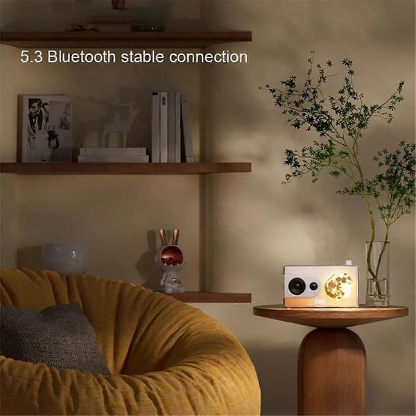[LLC]M6 Moonlight Music Box Bluetooth-högtalare Stöd TF-kortspel AUX-datoranslutning Klocka Transpa White