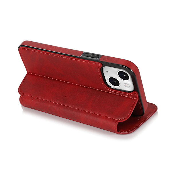 [LLC] Compatible with iPhone 13 Mini Case Leather Wallet Flip Phone Case Red