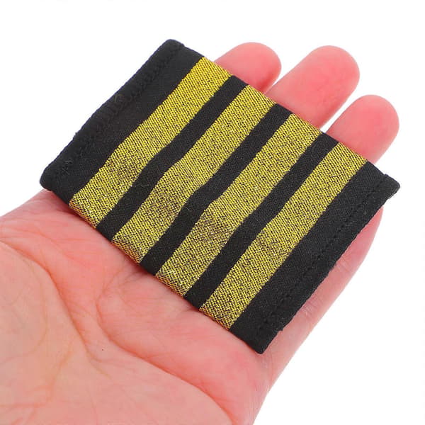 [LLC]Airline Pilot Skulderbrætter Kaptajn Uniform Epauletter til 4 par Multi 6.50X4.80X0.40CM